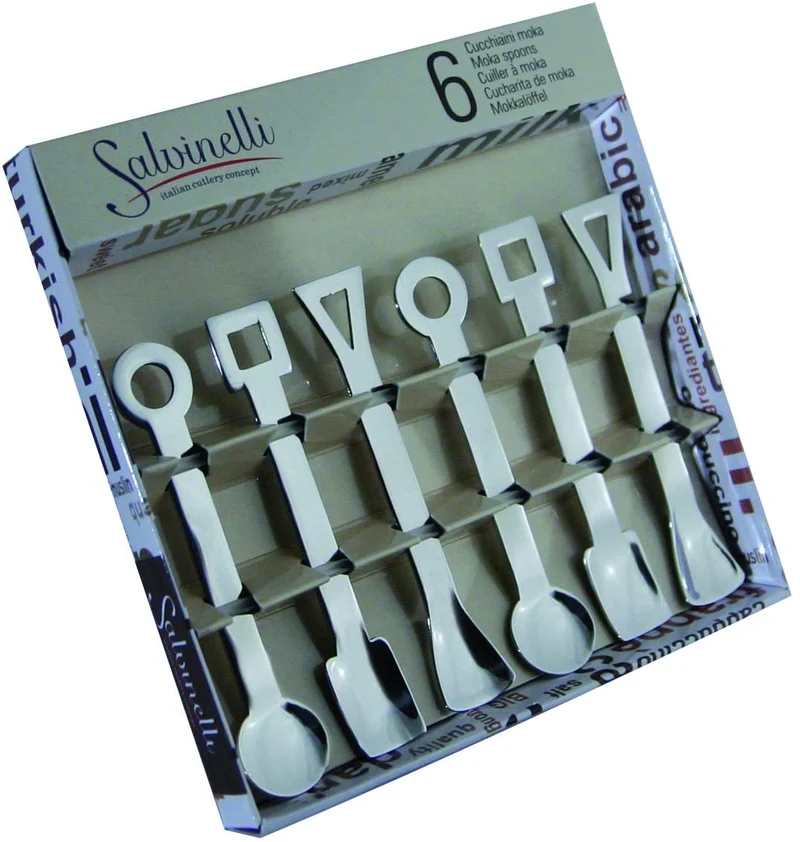 Salvinelli Moka Spoon Geometric 6pc.