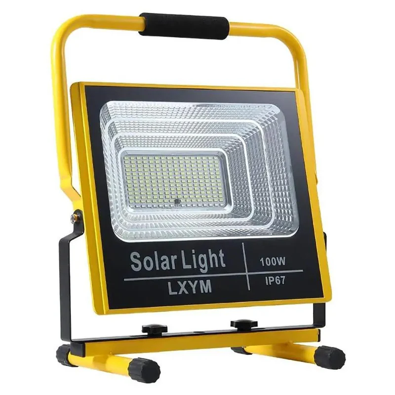 Badass Grip 100W Rechargeable LED Work Light Portable Floodlight 6000 Lumens With Red And Blue Emergency Flashers For Roadside Breakdowns And Weekend Warrior Builds