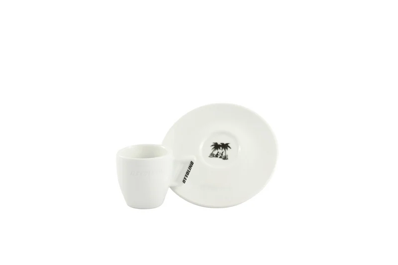 Caffè Ottolina 2oz. White Espresso Cup w/saucer