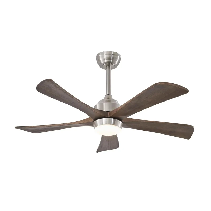 42 Inch Ceiling Fan With Solid Wood Blades And Integrated Led Lighting Quiet Dc Motor Six Speed Settings Remote Control Reversible Direction Slick Design Smooth Operation Ideal For Patios Living Rooms Bedrooms Offices Top Shelf Cooling Setup