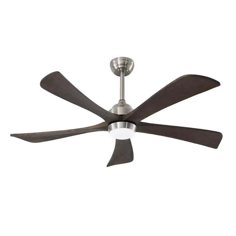 52 Inch Ceiling Fan With Solid Wood Blades And Integrated Light Kit Powered By A Whisper Quiet Dc Motor Six Speed Controls Reversible Rotation Wireless Remote And No Sweat Setup That Keeps Your House Totally Chill In A Sleek Nickel Finish