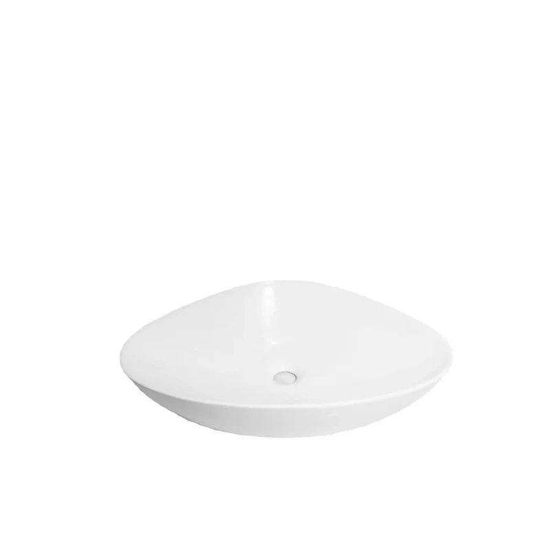 Modern Triangle Vessel Sink Countertop Bathroom Wash Basin White Ceramic Luxury Vanity Bowl Elegant Apartment Decor Sink Spacious Spa Like Relaxation Clean Minimalist Upgrade