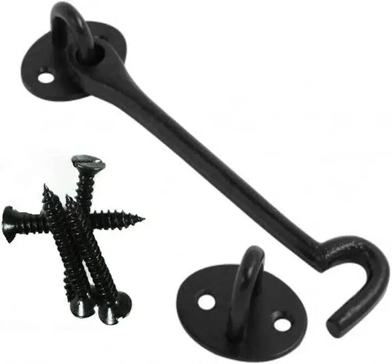 Heavy Duty Stainless Steel Hook And Eye Latch For Yard Gates And Entry Doors Rock Solid Security Grip With Child Safe Placement Workhorse Grade Steel Build Quality