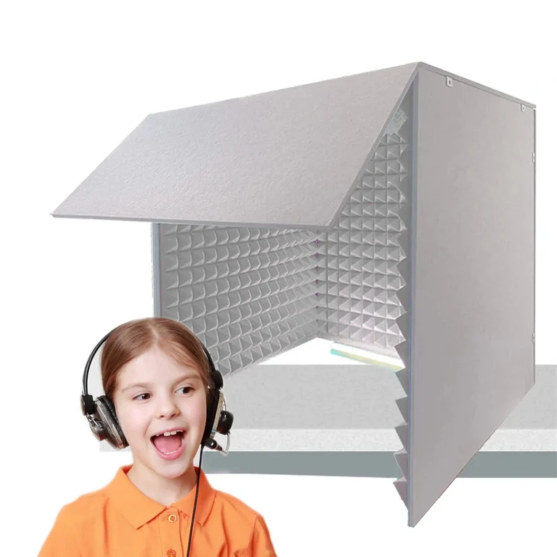 Top Shelf Sound Proof Foam Panels Portable Soundproof Booth Desktop Vocal Shield Straight Up Noise Blocking Heavy Duty Acoustic Treatment For Smooth Professional Music Background Chatter Reducer