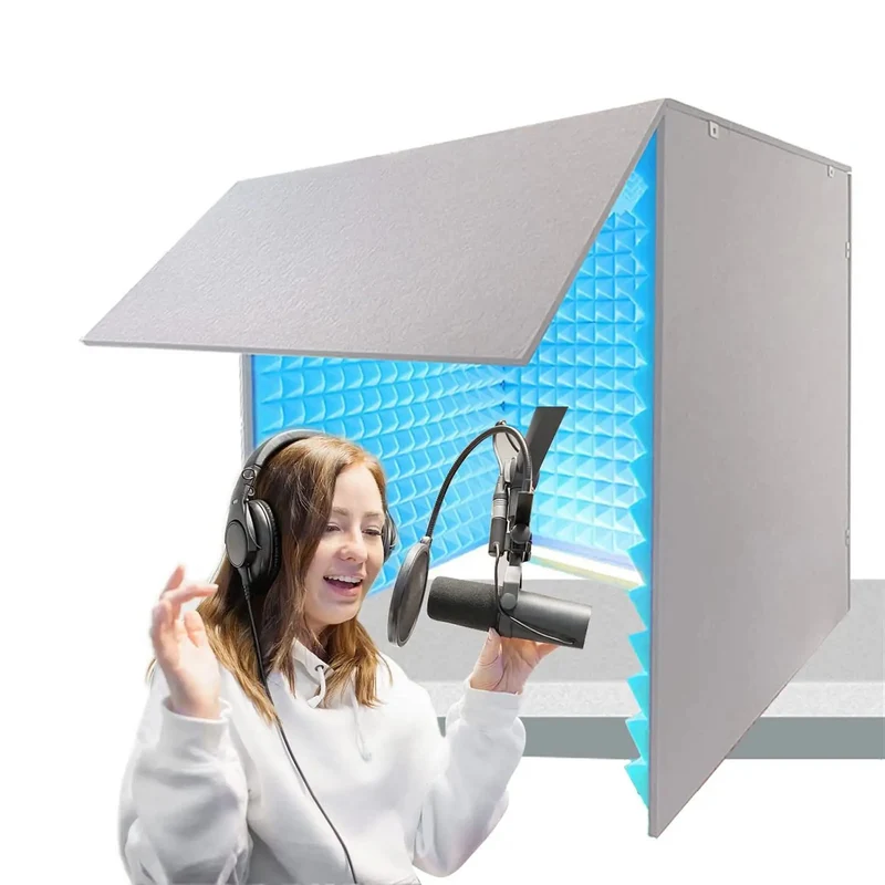 Desktop Soundproof Cover For Vocals Heavy Duty Acoustic Foam Panel Built To Silence Echoes And Kill Room Reverb Game Changer Podcast Mic Shield Sweet Studio Rig