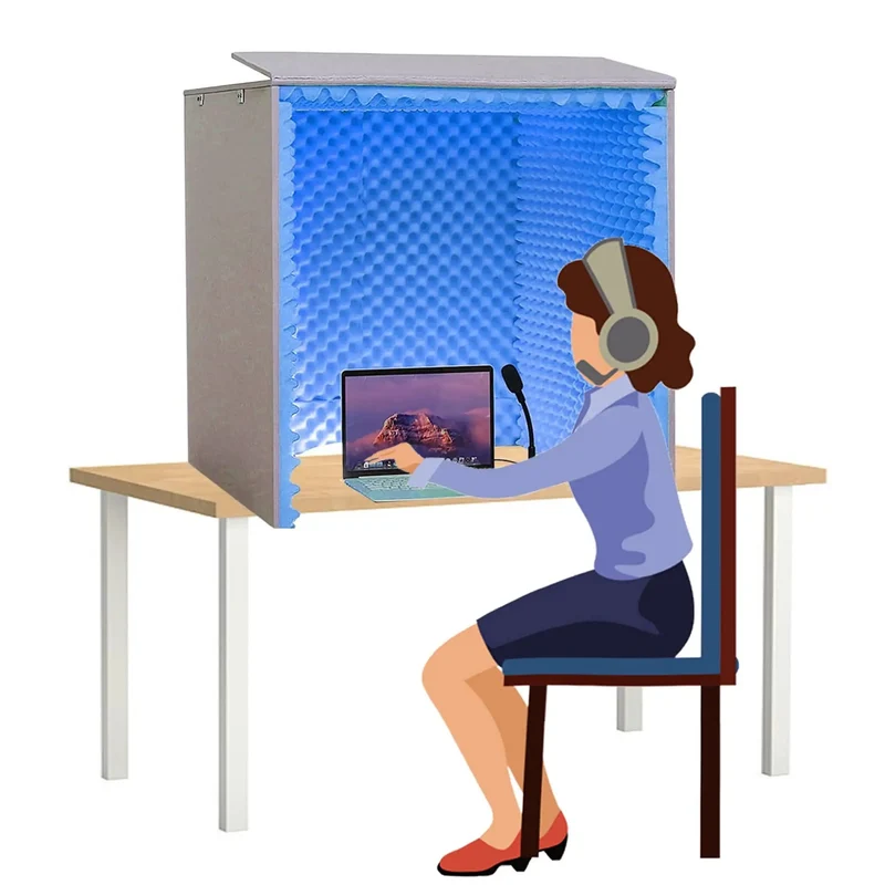Kick Echo Down And Grab Crisp Audio Now With This Foldable Mic Shield That Doubles As A Portable Soundproof Booth Cube For Desk Podcast Recording Where You Cant Miss A Beat