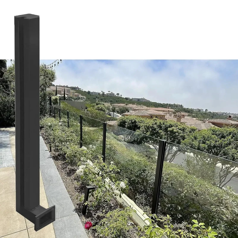 Slick Customizable Black Deck Railing System With Wall Mount Balcony Guardrail And Cleat Infill Kit Right End Post 32 Inch Height For Bulletproof Outdoor Safety And Fresh Patio Upgrade Flow
