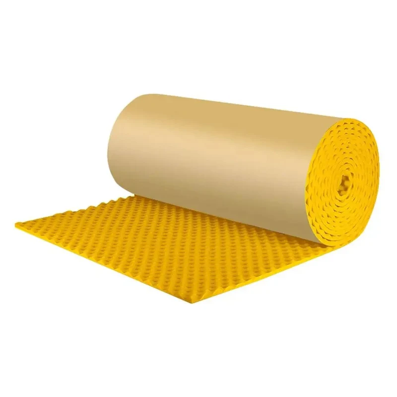 Beast Grade High Density Soundproof Foam Roll With Strong Self Adhesive Egg Crate Acoustic Panels For Fast Room Silence And Quiet Home Studio Noise Dampening Wall Tiles Flame Retardant Yellow Setup
