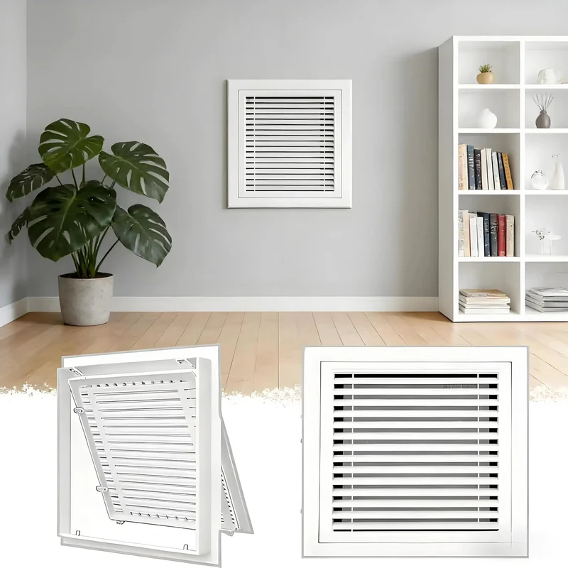 No Sweat White Return Air Grille And Louvered Access Panel With Magnetic Closure Drywall Vent For Attic Or Crawl Space 26 By 26 Inch Hinged Wall Register Cover Snug Fit