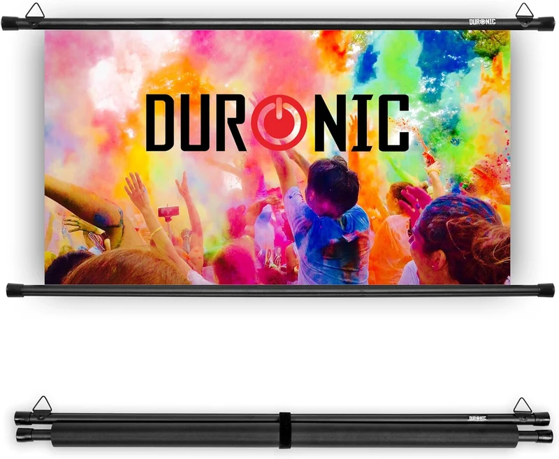 Duronic BPS100 16:9 Telo Proiettore 100 pollici, Schermo per proiettore, Telo da proiezione interno esterno, Home theater cinema Full HD 3D 4K, Schermo di proiezione anti pieghe per ufficio scuola