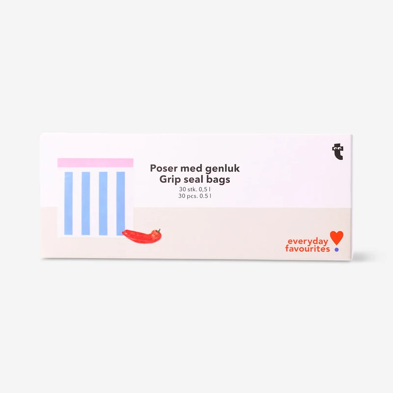 0,5L grip seal bags with zip closure - 30 pcs
