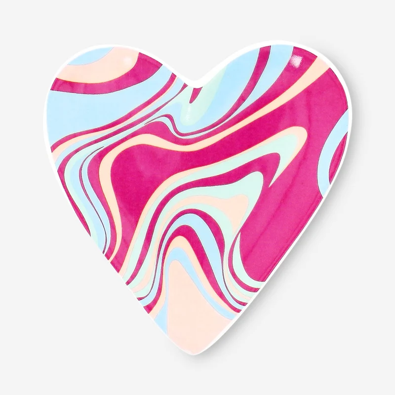 Marble heart trinket tray