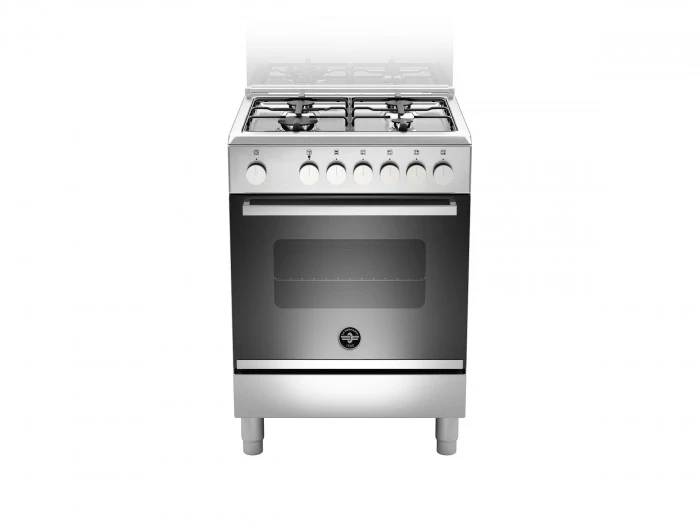 Ⓜ️🔵🔵🔵 LA GERMANIA FTR664EXV/24 - Cucina, Piano di Lavoro Acciaio Inox, 4 Fuochi a Gas, Forno Elettrico Multifunzione, 60x60 cm, Serie Futura, Nuova classe A