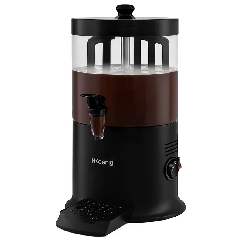 Ⓜ️🔵🔵🔵 H.Koenig SHK900 - Distributore cioccolata calda, CIOCCOLATIERA, capienza 6 litri, SENZA BPA, BPA Free, lavabile in lavastoviglie, colore NERO OPACO