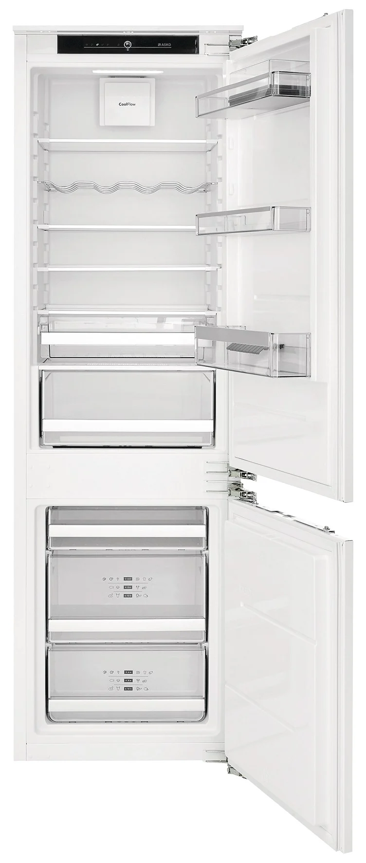 Ⓜ️🔵🔵🔵 ASKO RFN 31831 EI - Frigorifero combinato da incasso, frigo sopra e congelatore sotto, vano congelatore No Frost, cerniere autoportanti, bianco, 60 x 178 cm, Nuova classe E