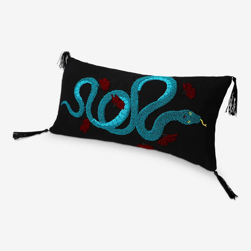 Cushion with snake print - 20x40 cm
