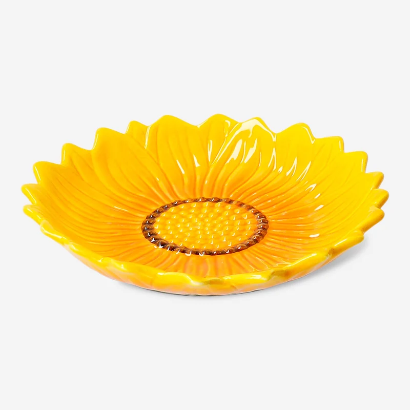 Plate with embossed sunflowers - 20 cm