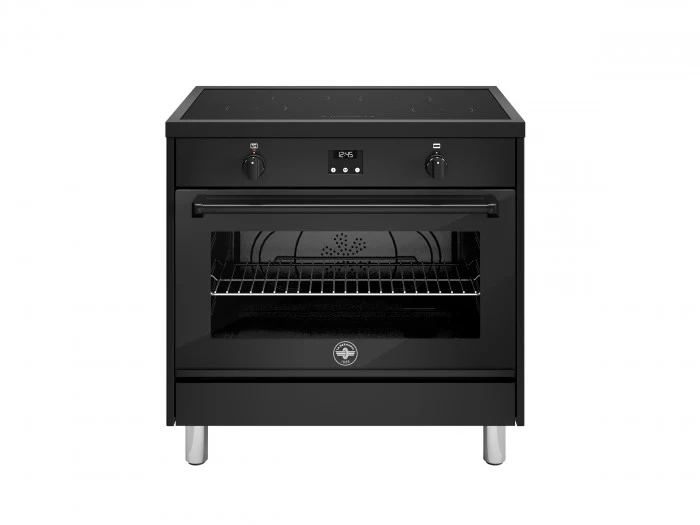 Ⓜ️🔵🔵🔵 LA GERMANIA AMN964IENNE - Cucina, Piano Induzione, Full Black, Serie Americana, 4 Zone a induzione, Forno Elettrico Singolo, 90x60 cm
