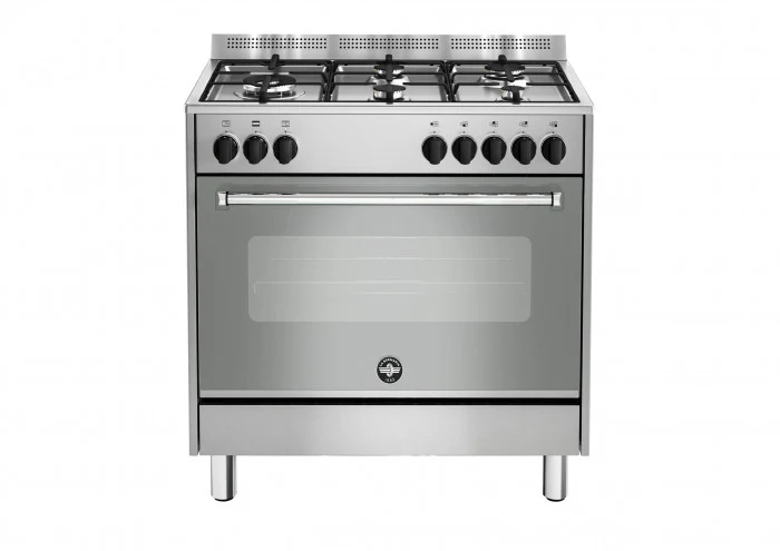 Ⓜ️🔵🔵🔵 LA GERMANIA AMN965EXV/24 - Cucina, 5 Fuochi Gas, Acciaio Inox, Forno Elettrico Multifunzione, 90x60 cm, Serie Americana, Nuova Classe A
