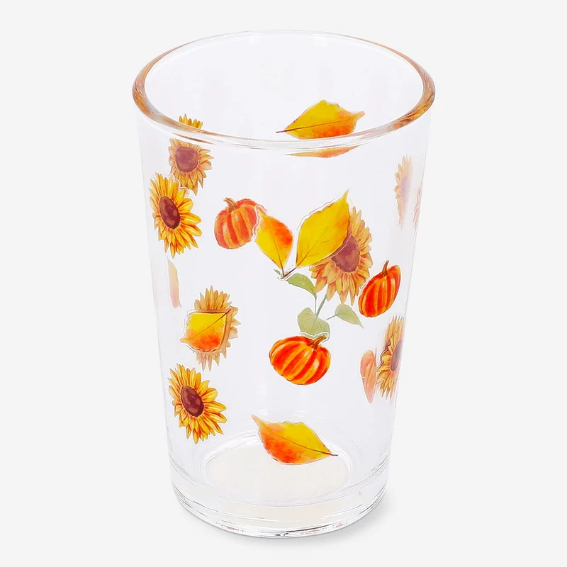 Drinking glass with sunflower print - 220 ml