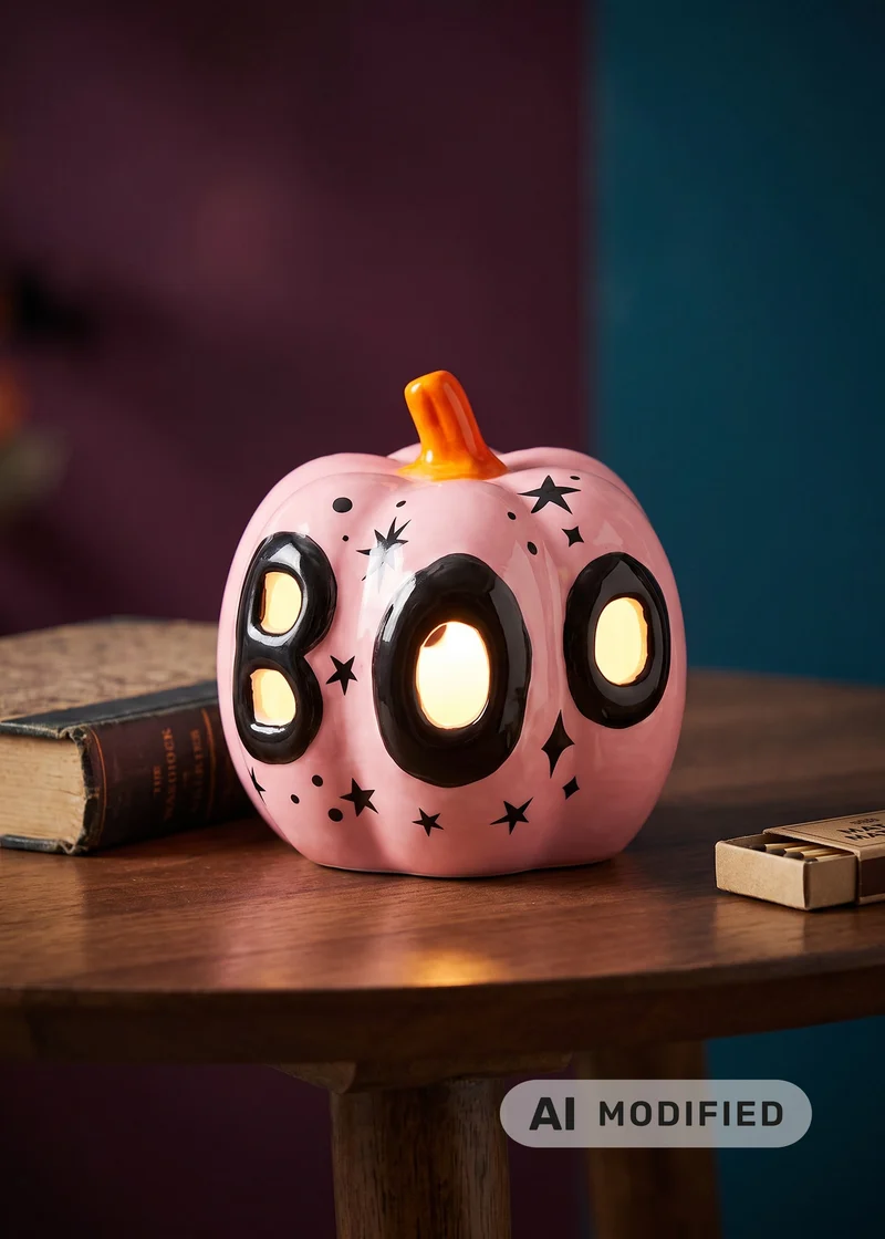 Luminous pumpkin with LED light - 10 cm