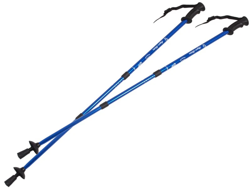Bastoncini da nordic walking in alluminio con sistema anti-shock 65-135cm EUROBATT colore blu