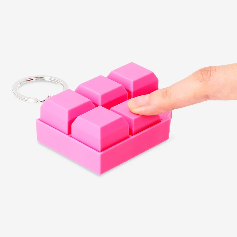 Keyring - Pink chocolate bar clicking toy