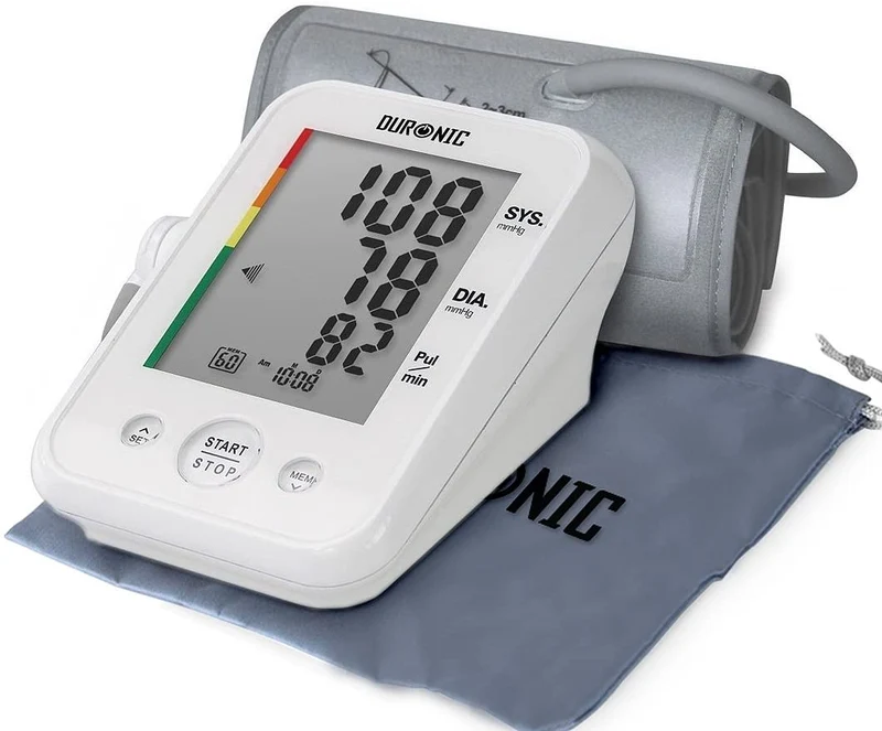 Duronic BPM150 Misuratore di pressione elettrico arteriosa da braccio | Manicotto da 22 a 42 cm | Ampio display LCD | Rilevatore automatico per pressione sanguigna digitale | Frequenza cardiaca