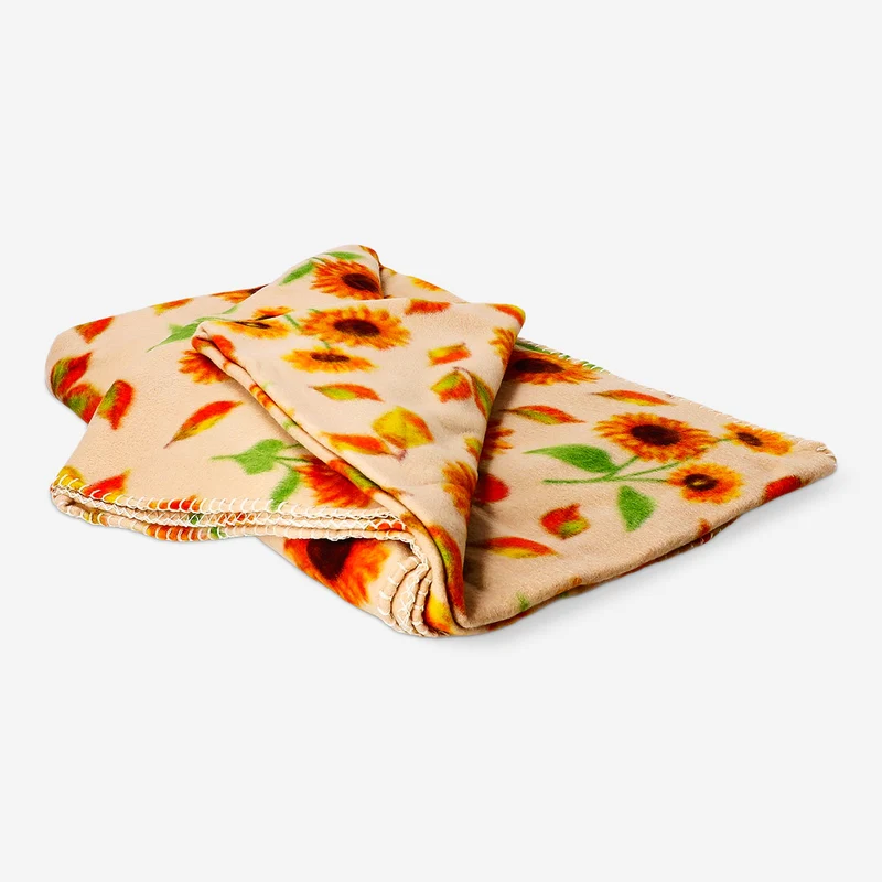 Fleece blanket with autumnal print - 180x130 cm
