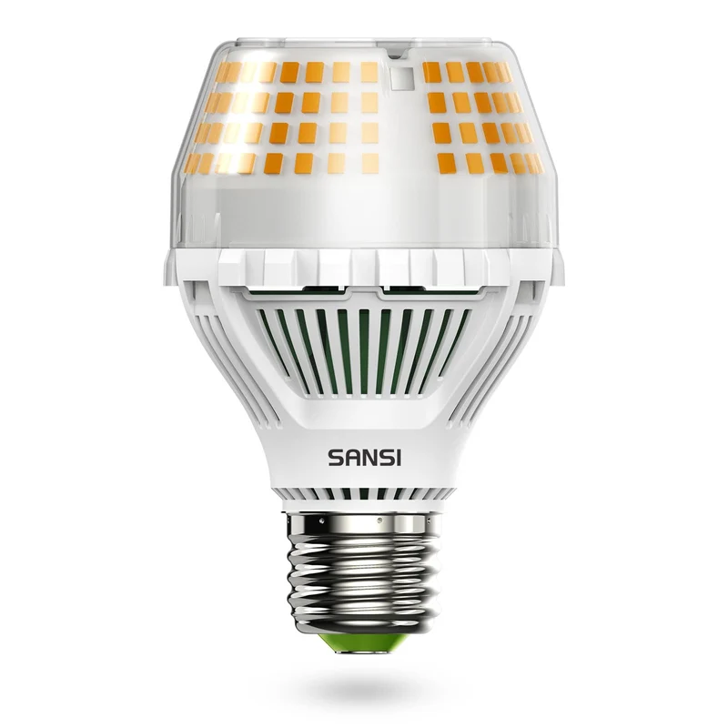 SANSI 25W (250W Equivalenti) Lampada LED a Risparmio Energetico, A19 Lampadina LED 4000lm 3000K Bianco Caldo, Angolo del fascio di 270° per Cucina, Ufficio, Officina, Garage, Non Dimmerabile