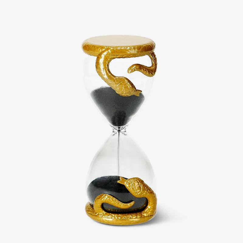 Decorative hourglass with snake