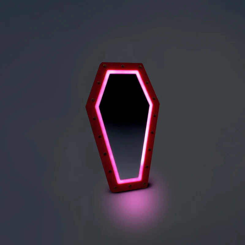 Coffin mirror with light - 40x24 cm