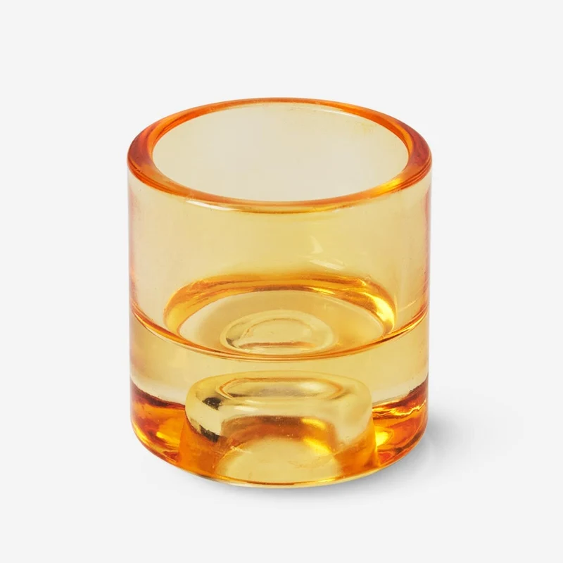 Orange Glass Candle Holder