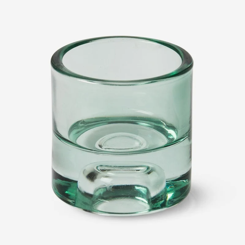 Green Glass Candle Holder