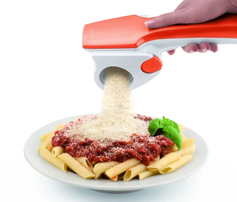 Ariete Gratì 2.0 447, Grattugia Elettrica per Formaggio Senza Fili, Rullo in Acciaio Inox Incluso, 1 Kg di Formaggio con una Ricarica, 1500mAh, Bianco/Arancione