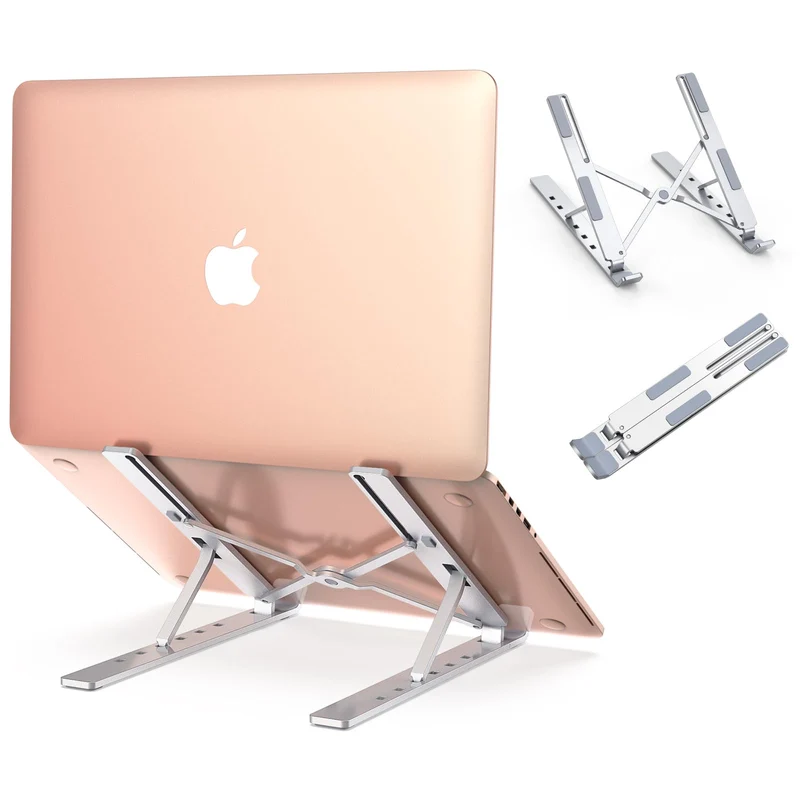 Babacom Supporto PC Portatile, Alluminio Ventilato Porta Notebook, Raffreddamento Regolabile Porta PC, Leggero Notebook Riser Compatibile con MacBook Air/PRO, Huawei Matebook D/Altri 10-15.6” Tablet