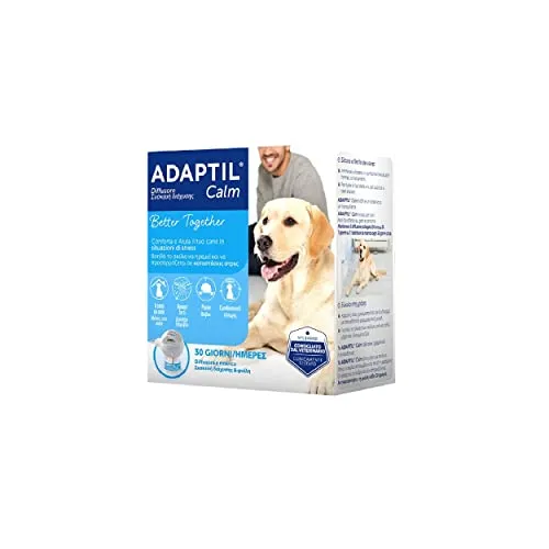 ADAPTIL® Calm – Calmante per Cani Diffusore + Ricarica da 48 ml - Feromoni Tranquillanti Antistress per Cani Iperattivi, Ansiosi, Rilassamento per Cani Momenti Stressanti
