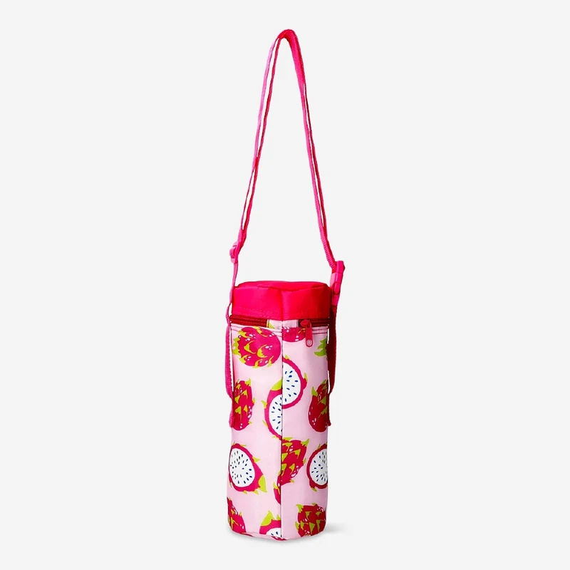 Cylindrical cooler bag with dragonfruit print - 9x30 cm