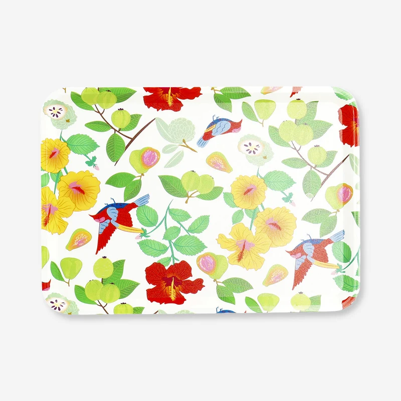 Decorative tray with tropical print