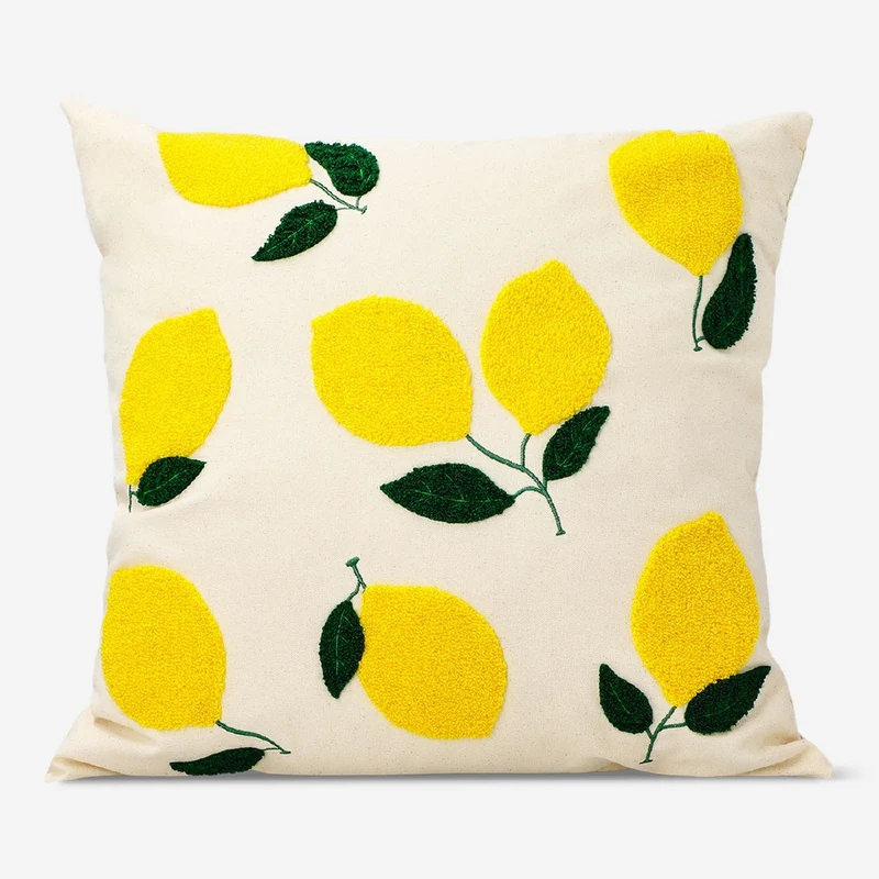 Cushion with lemon print - 45x45 cm