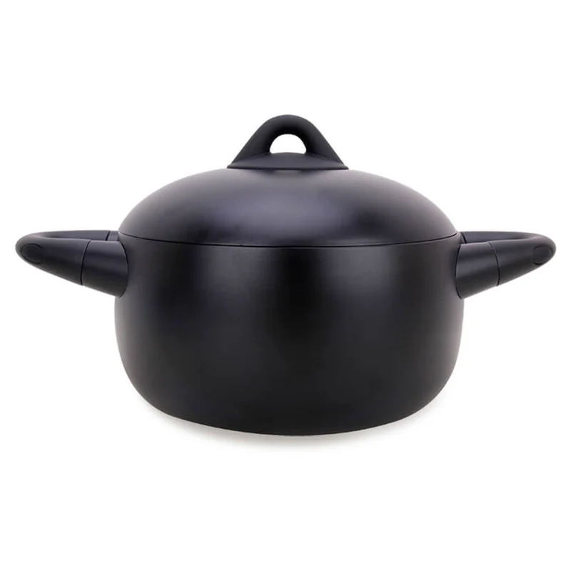 Pentola con coperchio, Robusta fusione di alluminio, Design ergonomico, Rivestimento interno antiaderente, Base a induzione (Diametro - Ø 20 cm)
