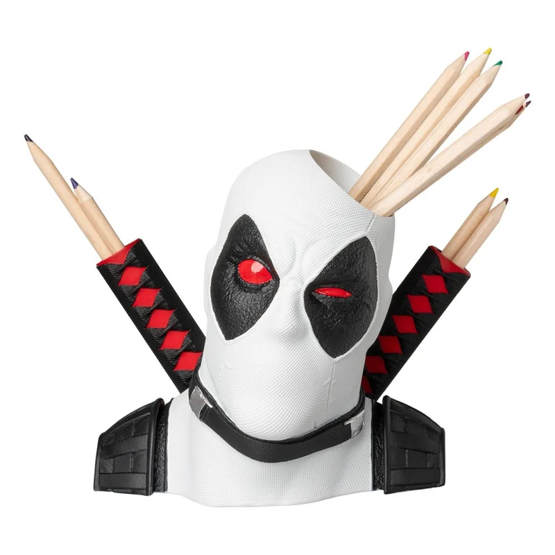Portapenne da Scrivania Marvel (Deadpool) Gadget 3D - Traje X- Force Decorativo in Resina con Scomparto Interno | Cancelleria (9,8 x 16,3 x 9,8 cm)