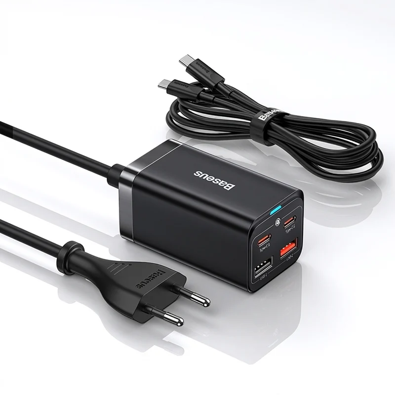 Baseus GaN3 100W/65W 4‑Port Desktop Charger — USB‑C & USB‑A, PD & Quick Charge