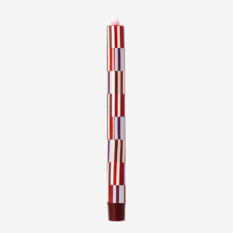 LED dinner candle with geometrical pattern - 24 cm