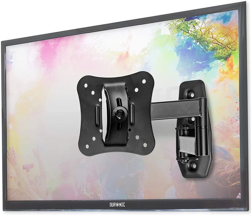 Duronic TVB0920 Supporto TV da parete 13" - 30" - Inclinazione +20° - Girevole 180°/360° - VESA 600x400 mm - Fissaggio per schermo piatto LCD/LED/OLED/QLED - Ultra resistente