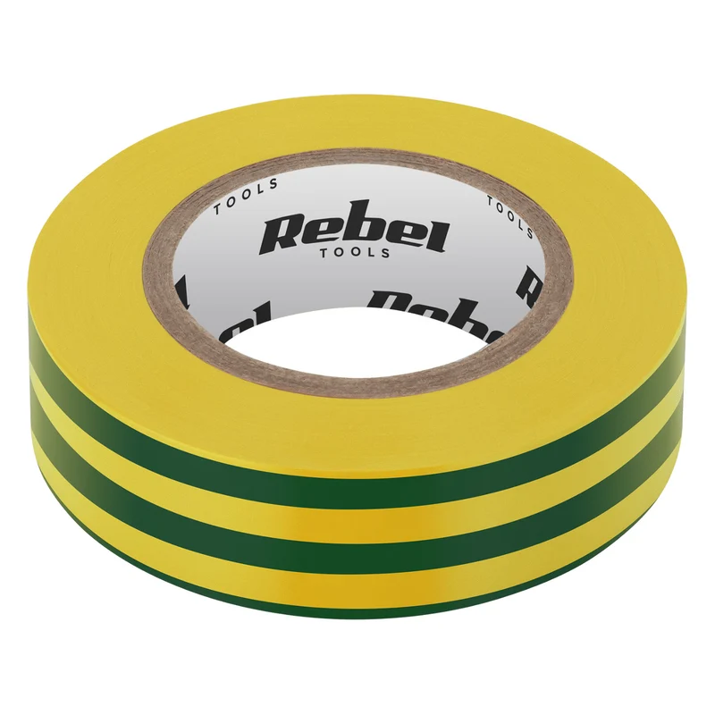 Nastro isolante adesivo REBEL (0,13 mm x 19 mm x 20 yd) giallo-verde