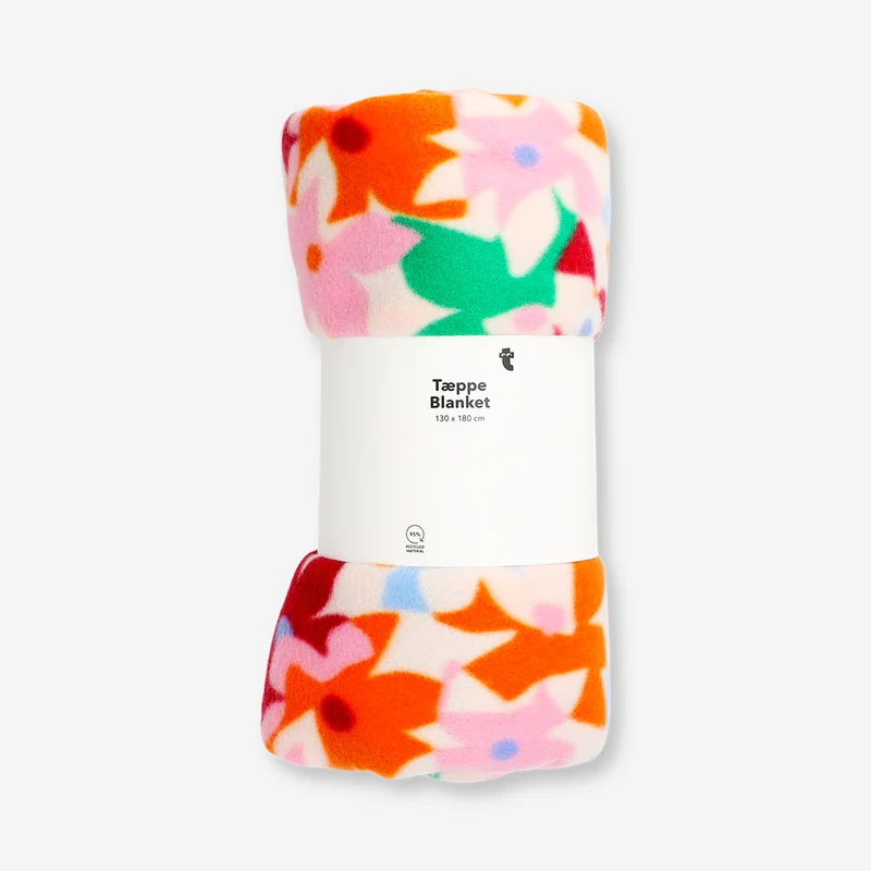 Floral fleece blanket - 130x180 cm
