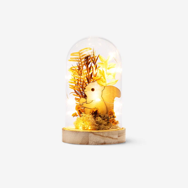 Glowing autumn decoration in dome lamp - 15 cm