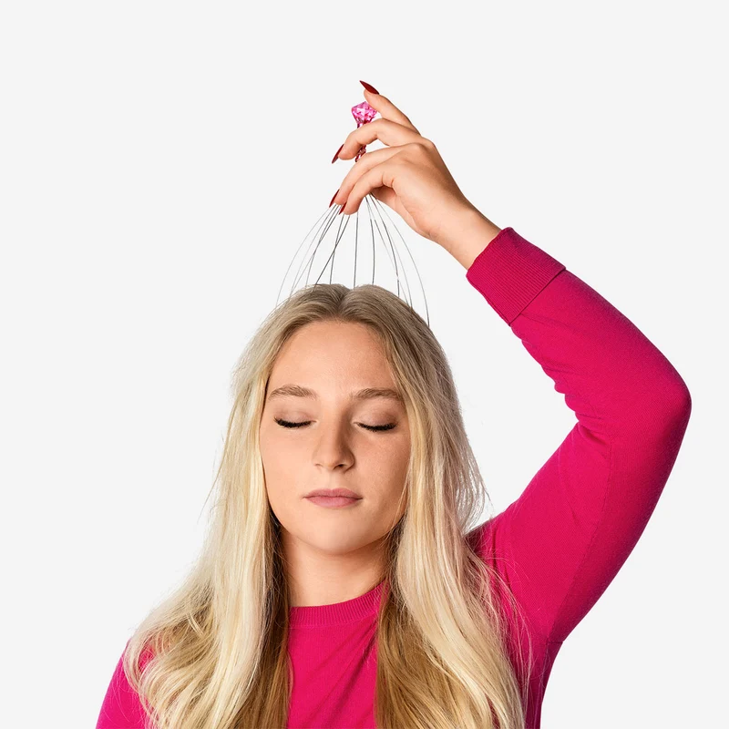 Striped head massager with diamond