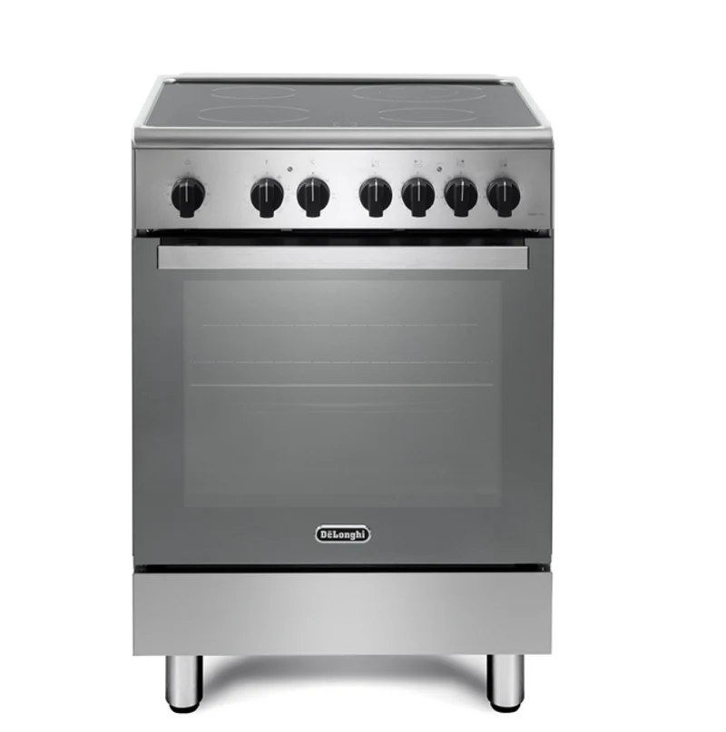 Ⓜ️🔵🔵🔵 De Longhi DMX 64 VL - Cucina INOX, piano cottura in vetroceramica con 4 piastre radianti , forno elettrico multifunzione, MADE IN ITALY 🇮🇹, Classe A